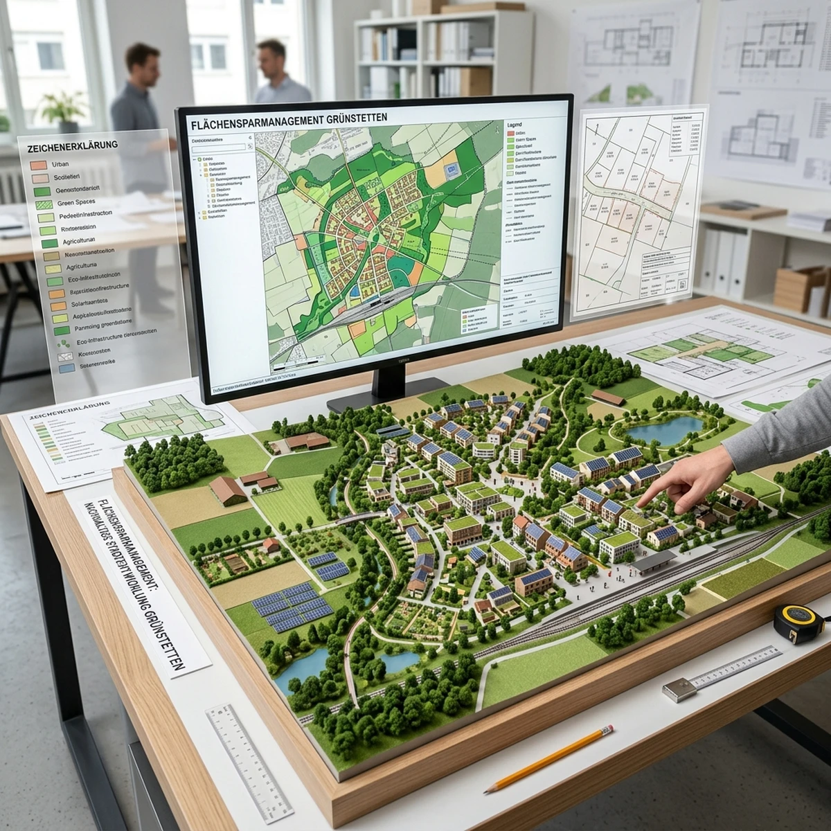 Flächensparmanagement Raumplanung Modell